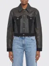 Versace Structured Leather Jacket With Suede Inserts In Black