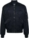 Versace Navy Blue Abstract Pattern Blouson Jacket For Men In Blue