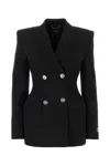 Versace Chainmail Cutout Double-breasted Evening Jacket In Black