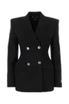 Versace Chainmail Cutout Double-breasted Evening Jacket In Black