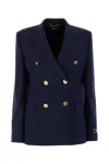 Versace Blue Double-breasted Jacket With Medusa Buttons In Blue