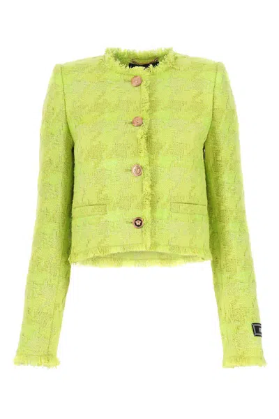 Versace Jackets And Vests In Green