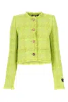 Versace Wool-blend Tweed Jacket In Green