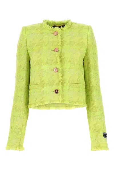 Versace Jackets And Waistcoats In Green