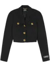 Versace Informal Cropped Jacket Gold-tone Buttons In Black