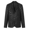 Versace Pattern-printed Single-breasted Tailored Blazer In Black