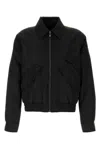 Versace Man Black Nylon Bomber Jacket In Black