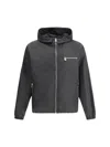 Versace Black Jacket With Gold Zip And Hood In Black