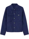 Versace Barocco Jacquard Carpenter Jacket In Blue