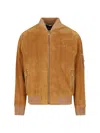 Versace Ribbed Cuffs Sleeve Zip Pocket Jacket In Brown