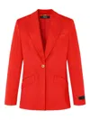 Versace Tailored Stretch Virgin Wool Blazer In Red