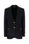 Versace Single-breasted Wool Stretch Blazer In 1b000