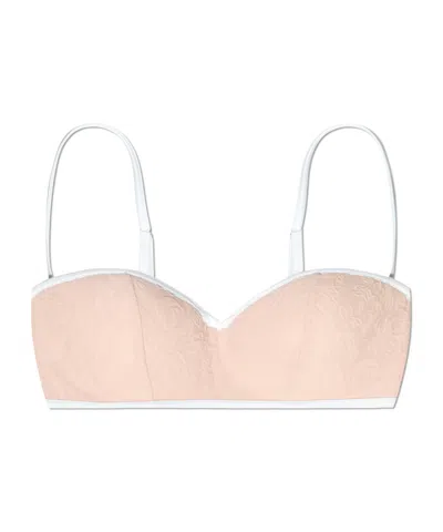 Versace Jacquard Balconette Bikini Top In Nude