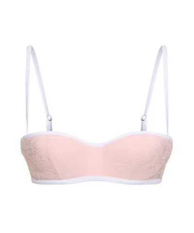 Versace Jacquard Bikini Top In 粉色