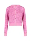 Versace La Greca Jacquard Short-sleeve Sweater In Pink