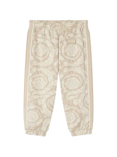 Versace Kids' Jacquard Cotton-jersey Sweatpants In Neutral