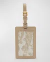 Versace Jacquard Embroidered Luggage Tag In Brown