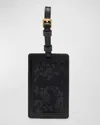 Versace Jacquard Embroidered Luggage Tag In Black