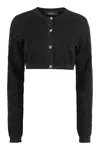 Versace Crocodile Jacquard Knit Cardigan With Gold Buttons