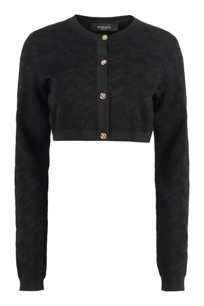 VERSACE VERSACE JACQUARD KNIT CARDIGAN
