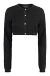 Versace Crocodile Jacquard Knit Cardigan With Gold Buttons