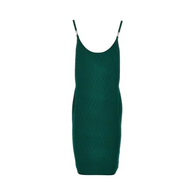 Versace Jacquard Knit Knee-length Dress In Green