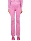 Versace Jacquard Pants With Greek Print In Pink