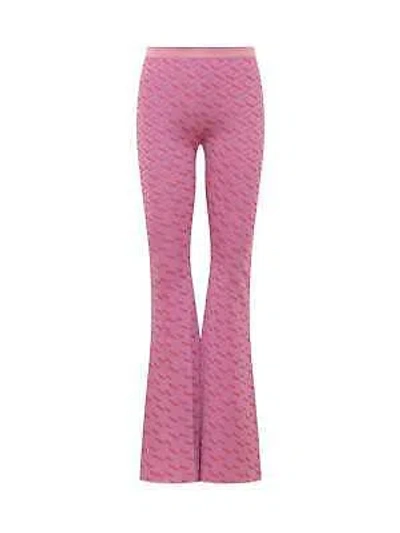 Pre-owned Versace Jacquard Pants With Greek Print In Pink