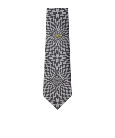 Versace Jacquard Silk Twill Tie In Black