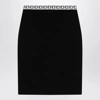 Versace Jacquard Viscose-blend Midi Skirt In Black In Multi