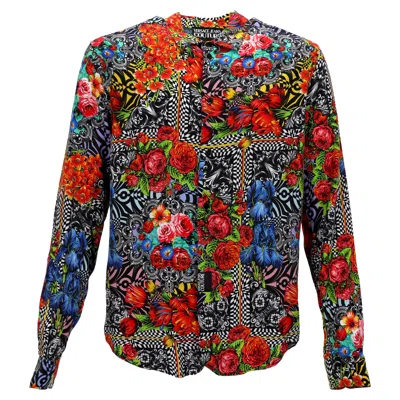 Versace Jean's Couture Buttoned Shirt In Multicolor Polyester