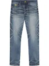 Versace Blue Jeans With Regular Fit And Medusa Hardware