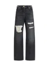 Versace Distressed Wide-leg Jeans Cut-outs In Black