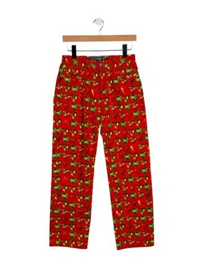 Pre-owned Versace Jeans 1997 Straight Leg Jeans In Red
