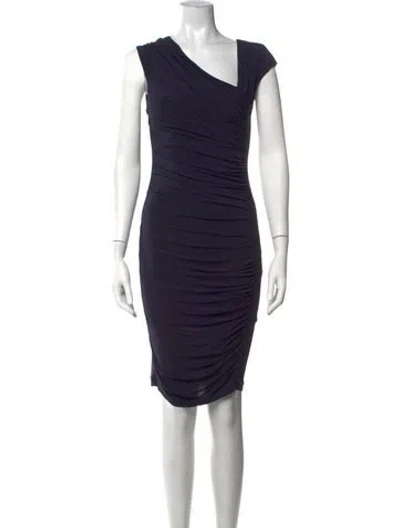 Pre-owned Versace Jeans Asymmetrical Knee-length Dress In Blue