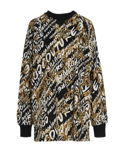 Versace Jeans Barocco Logo-print Dress In Multicolor