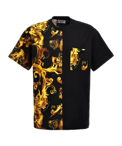 Versace Jeans Barocco-print Cotton T-shirt In Black