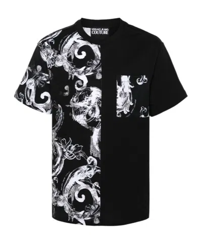 Versace Jeans Barocco-print Cotton T-shirt In Black