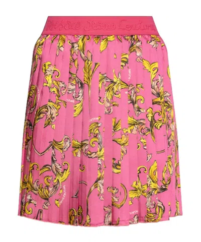 Versace Jeans Barocco-print Mini Skirt In Pink
