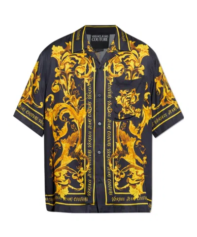 Versace Jeans Barocco-print Shirt In Black