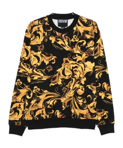 Versace Jeans Barocco-print Sweatshirt In Black