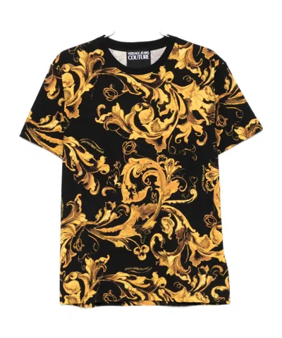 Versace Jeans Barocco-print T-shirt In Black