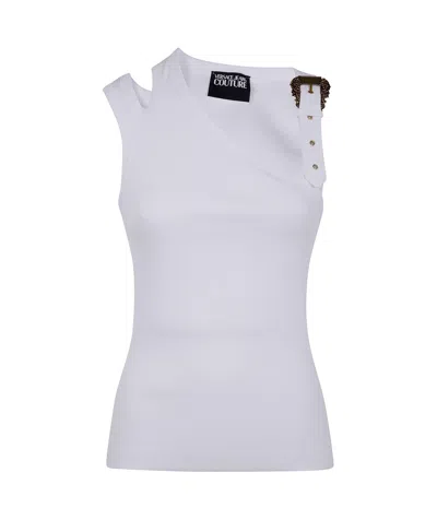 Versace Jeans Baroque Buckle Tank Top In White
