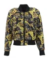 Versace Jeans Logo Pattern Double-sided Pilot Jacket In Black