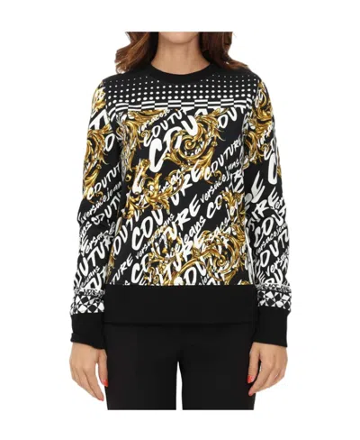 Versace Jeans Baroque-pattern Print Sweater In Black