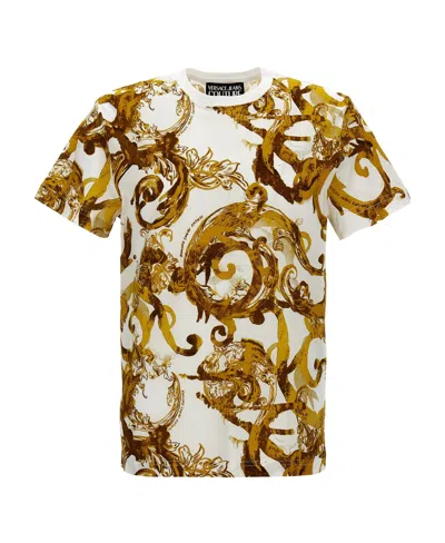 Versace Jeans Baroque-print Cotton T-shirt In Brown