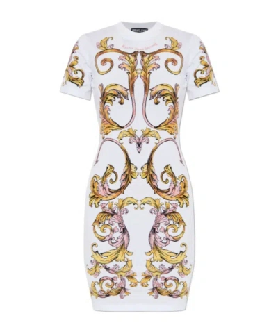 Versace Jeans Baroque Print Dress In White