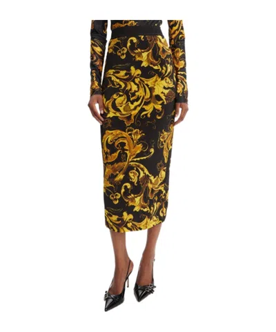 Versace Jeans Baroque-print Midi Skirt In Multi
