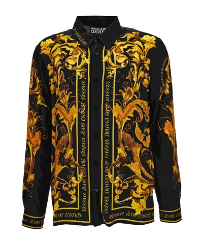 Versace Jeans Baroque-print Shirt In Black