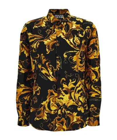 Versace Jeans Baroque-print Shirt In Black